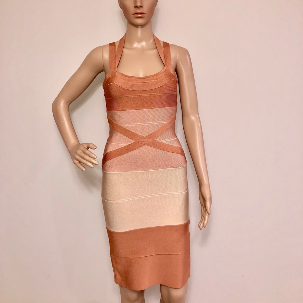 Stretta Ciara Ombré Natural Bandage Dress, NWT